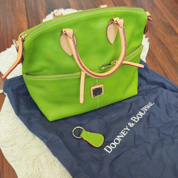 Dooney & Bourke Handbags - Dooney and Bourke Dillen Double Pocket Satchel Lime Green